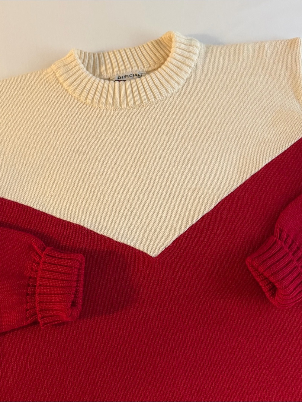 Vintage Dehen 1920 100% Wool Sweater Women L School Preppy Cheer Chevron Top